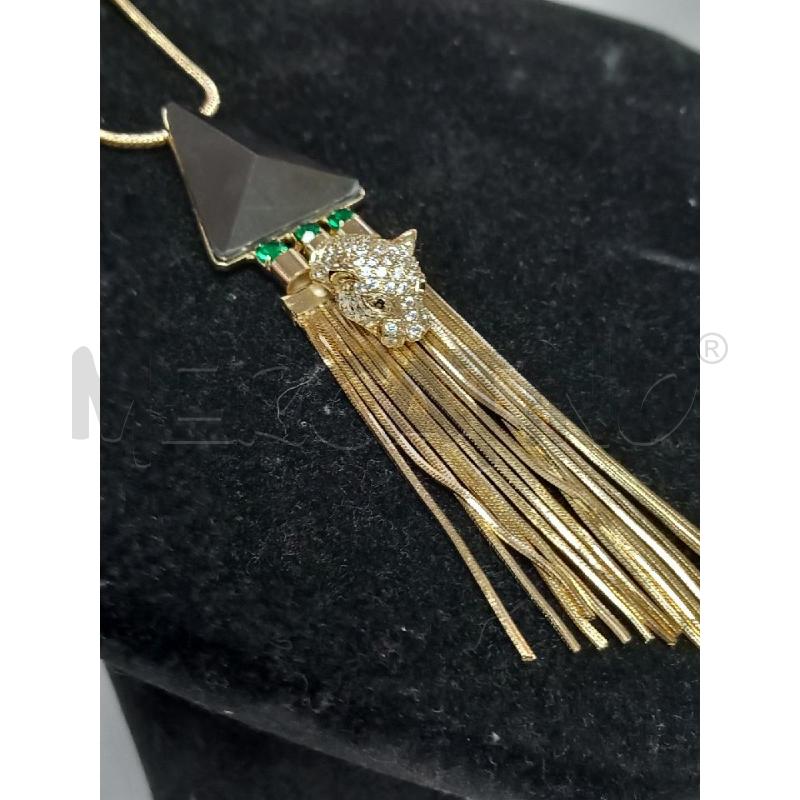 COLLANA IOSSELLIANI DORATO PANTERA STRASS | Mercatino dell'Usato Roma porta di roma 3