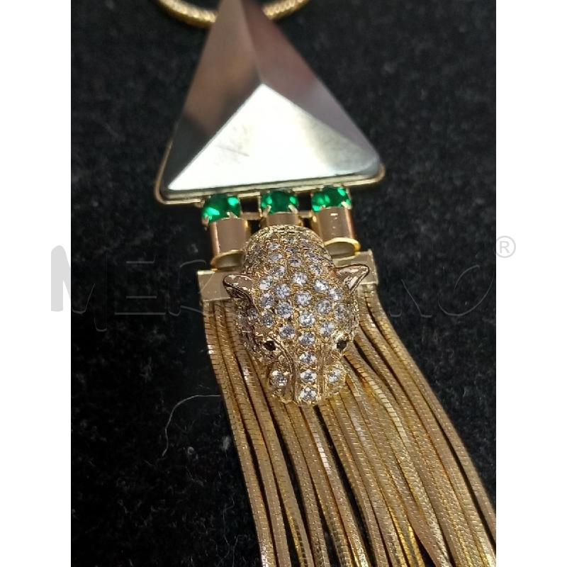 COLLANA IOSSELLIANI DORATO PANTERA STRASS | Mercatino dell'Usato Roma porta di roma 4