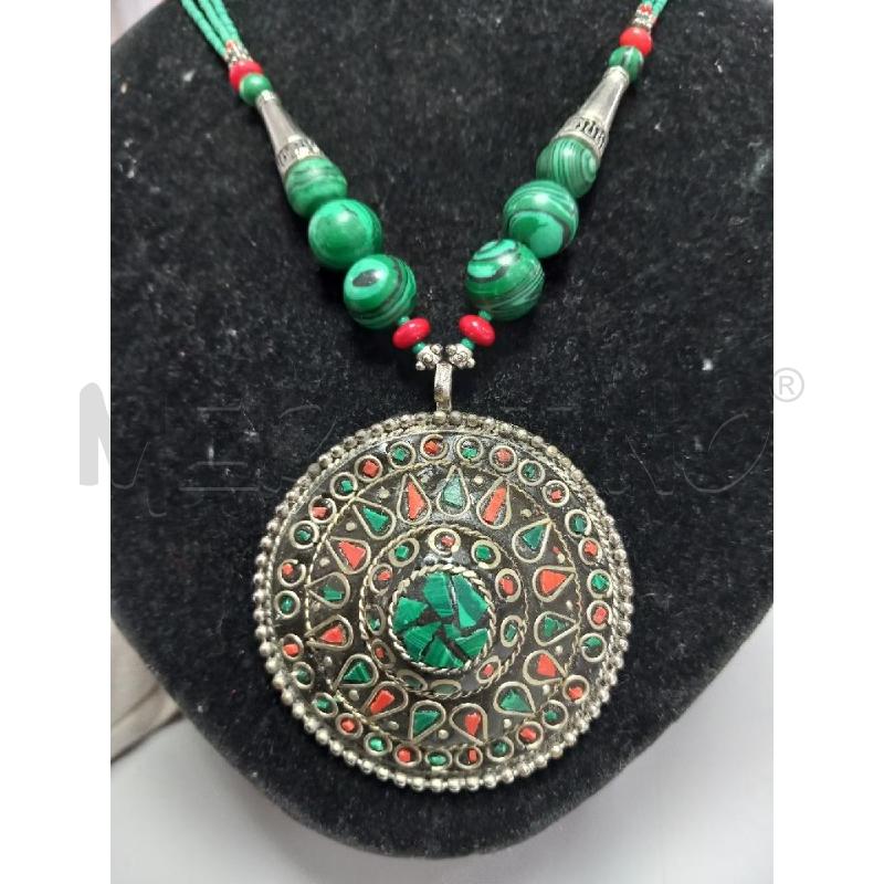 COLLANA MALACHITE CIONDOLO  | Mercatino dell'Usato Roma porta di roma 2