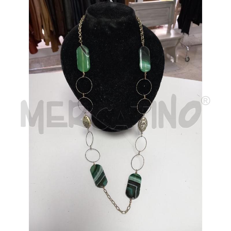 COLLANA MET AGATA TINTA VERDE | Mercatino dell'Usato Roma porta di roma 1