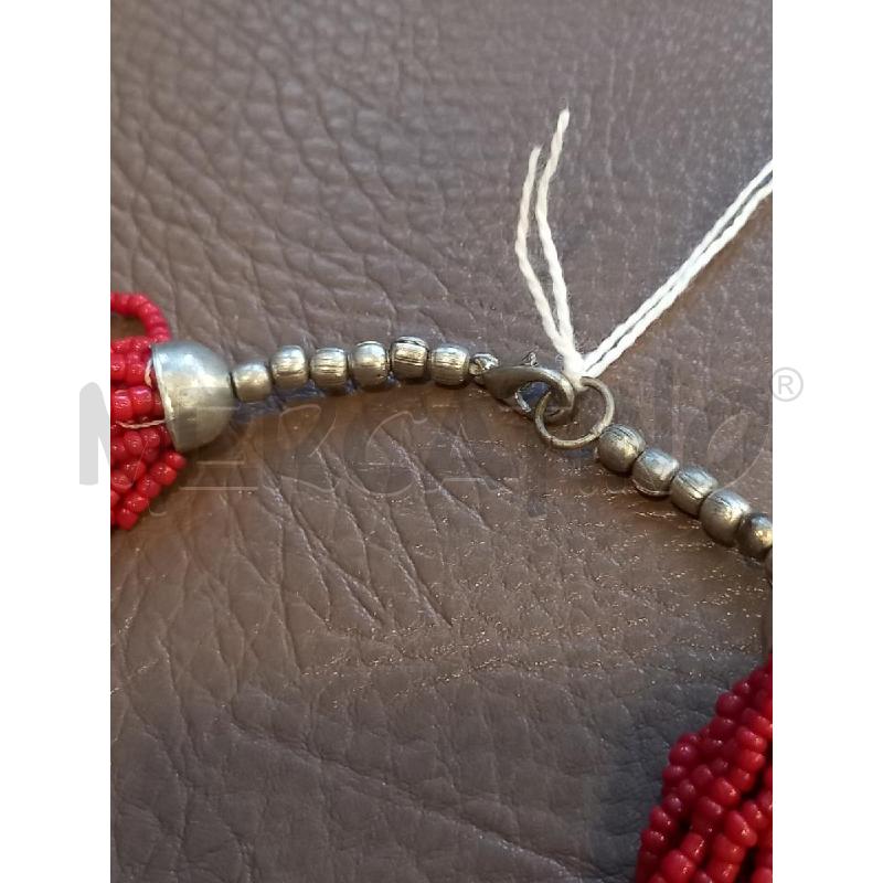 COLLANA MULTIFILO CORALLO CIONDOLI MET | Mercatino dell'Usato Roma porta di roma 3