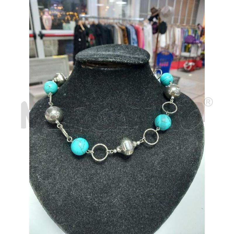 COLLANA SFERE TURCHESE | Mercatino dell'Usato Roma porta di roma 1