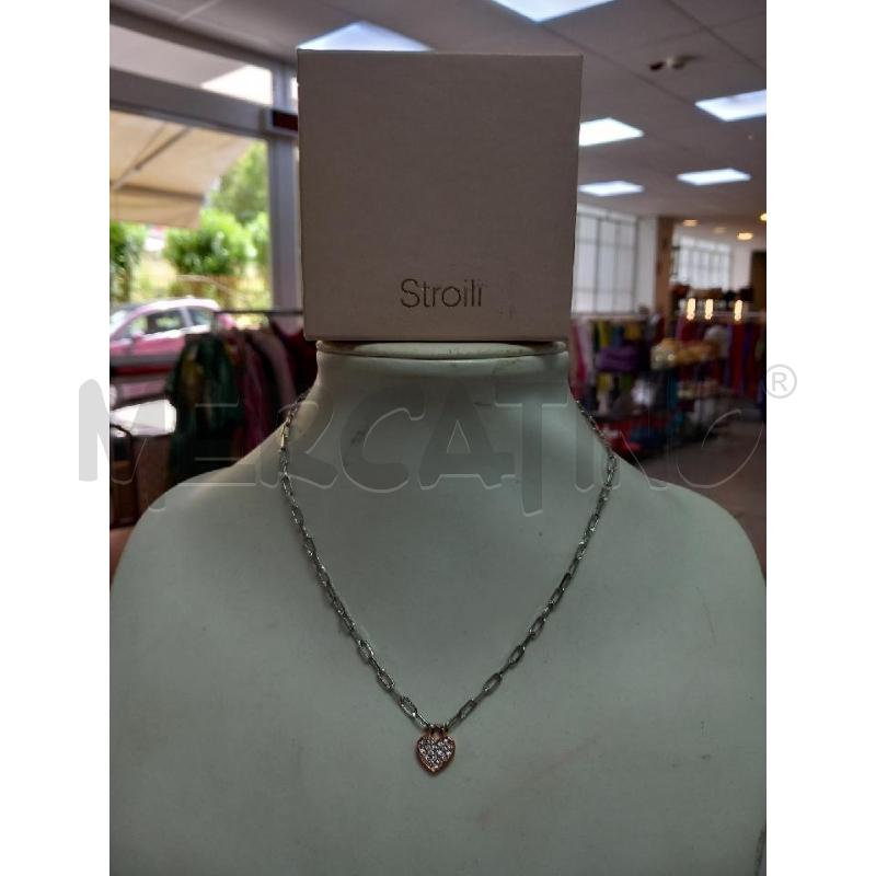 COLLANA STROILI CATENA CIONDOLO ROSA CUORE | Mercatino dell'Usato Roma porta di roma 1