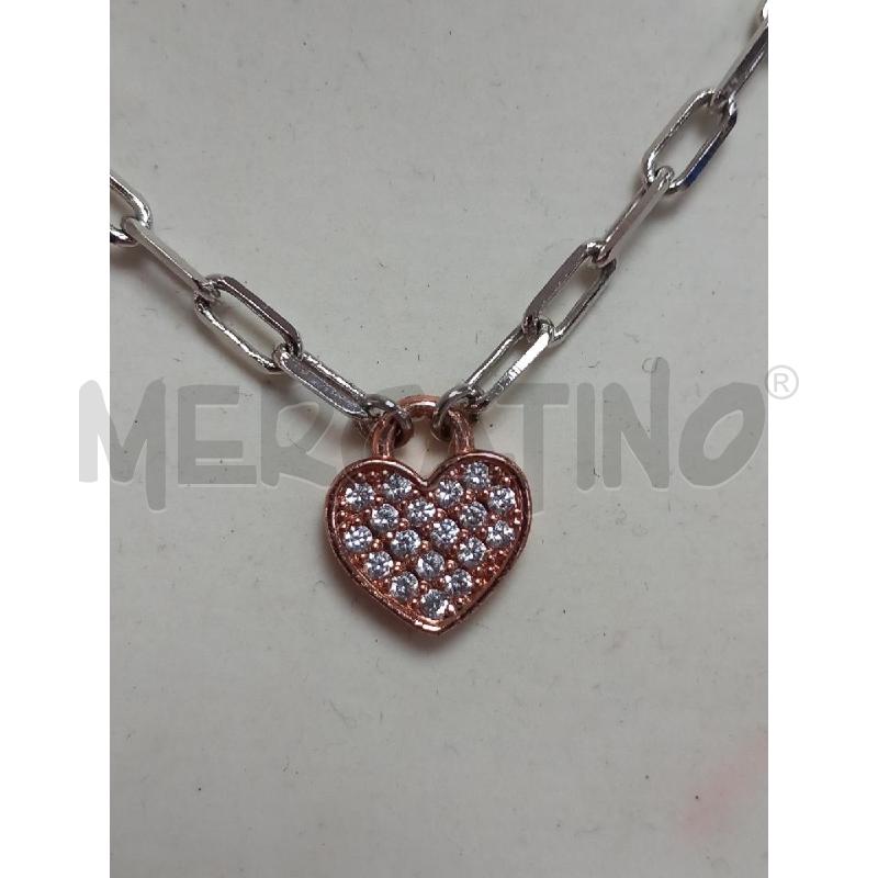 COLLANA STROILI CATENA CIONDOLO ROSA CUORE | Mercatino dell'Usato Roma porta di roma 2