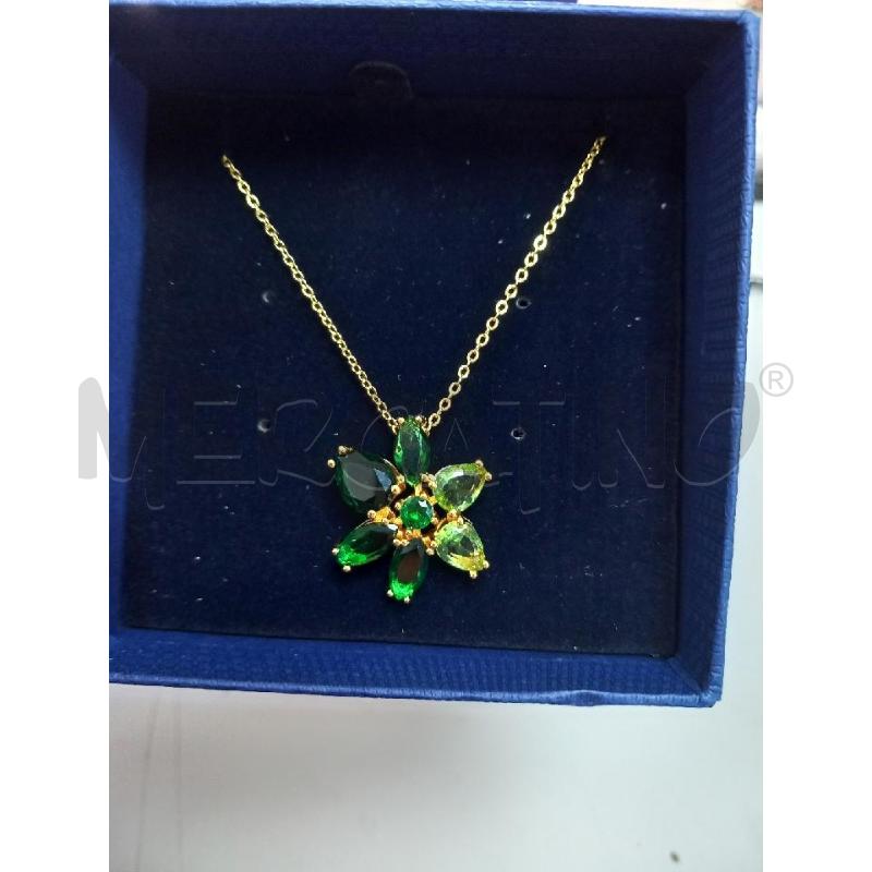 COLLANA SWAROVSKI 5658399 GEMA FIORE VERDE | Mercatino dell'Usato Roma porta di roma 2