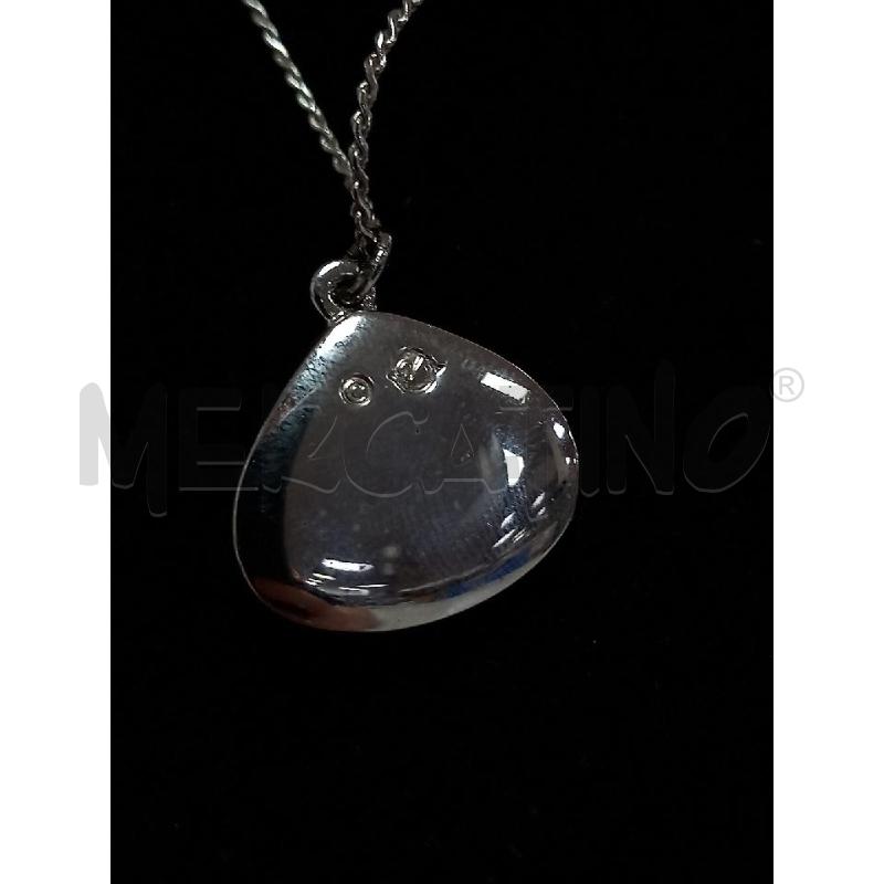 COLLANA SWAROVSKI CIONDOLO BIANCO CRISTALLI TURCHESE | Mercatino dell'Usato Roma porta di roma 3