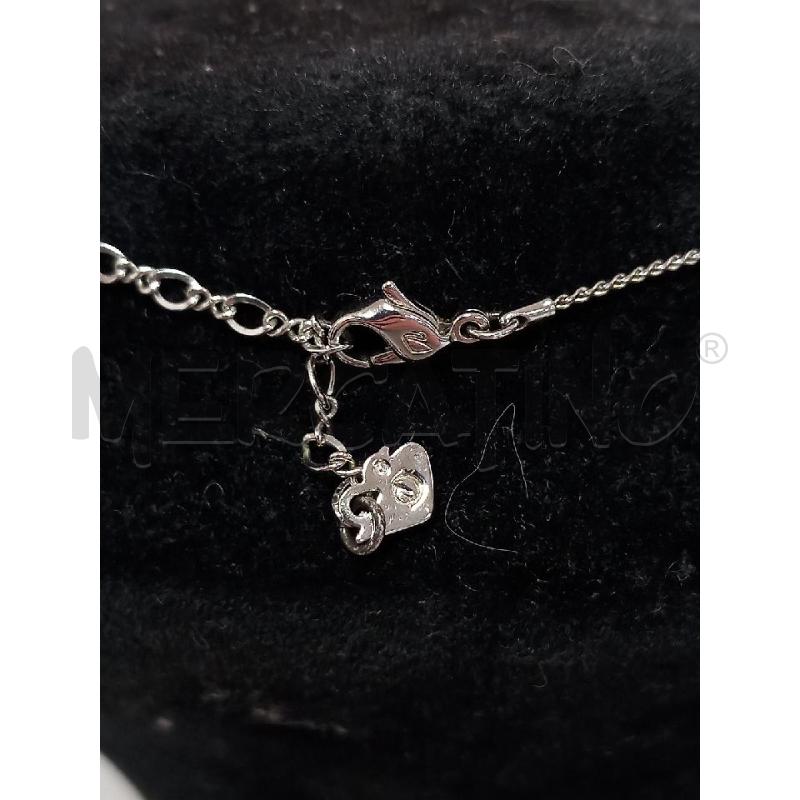 COLLANA SWAROVSKI CIONDOLO BIANCO CRISTALLI TURCHESE | Mercatino dell'Usato Roma porta di roma 4