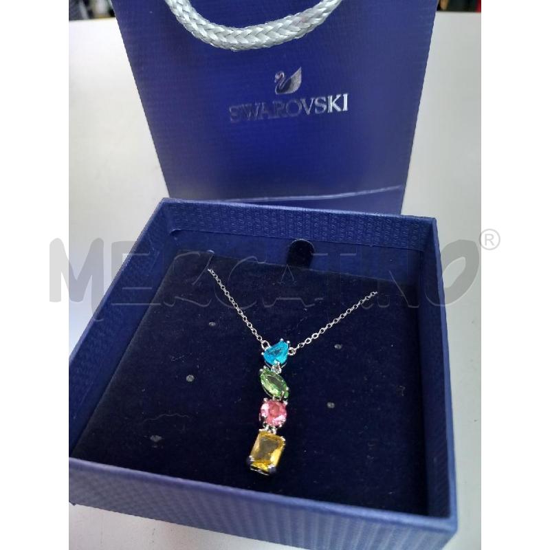 COLLANA SWAROVSKI PENDENTE GEMMA MULTICOLORE | Mercatino dell'Usato Roma porta di roma 1