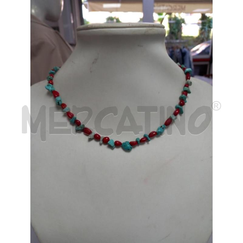 COLLANA TURCHESE CORALLO ROSSO CHIUSURA MAGNETICA | Mercatino dell'Usato Roma porta di roma 1