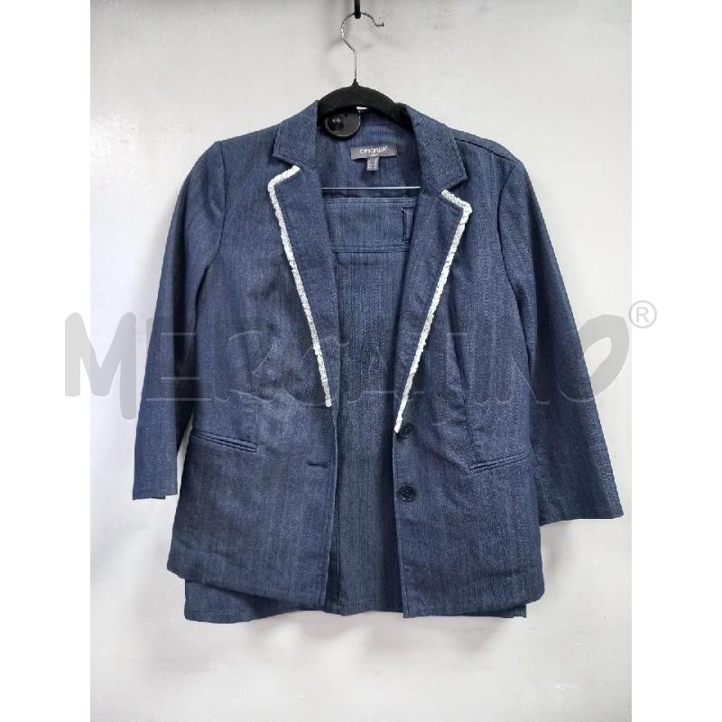 COMPLETO D CAMOMILLA BLU BLAZER + GONNA | Mercatino dell'Usato Roma porta di roma 1