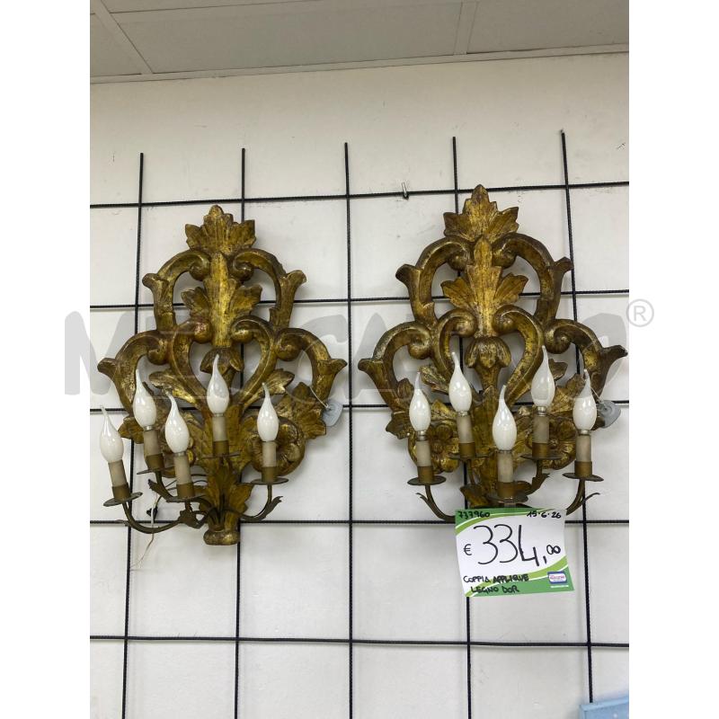 COPPIA APPLIQUE DOR LEGNO | Mercatino dell'Usato Roma porta di roma 1