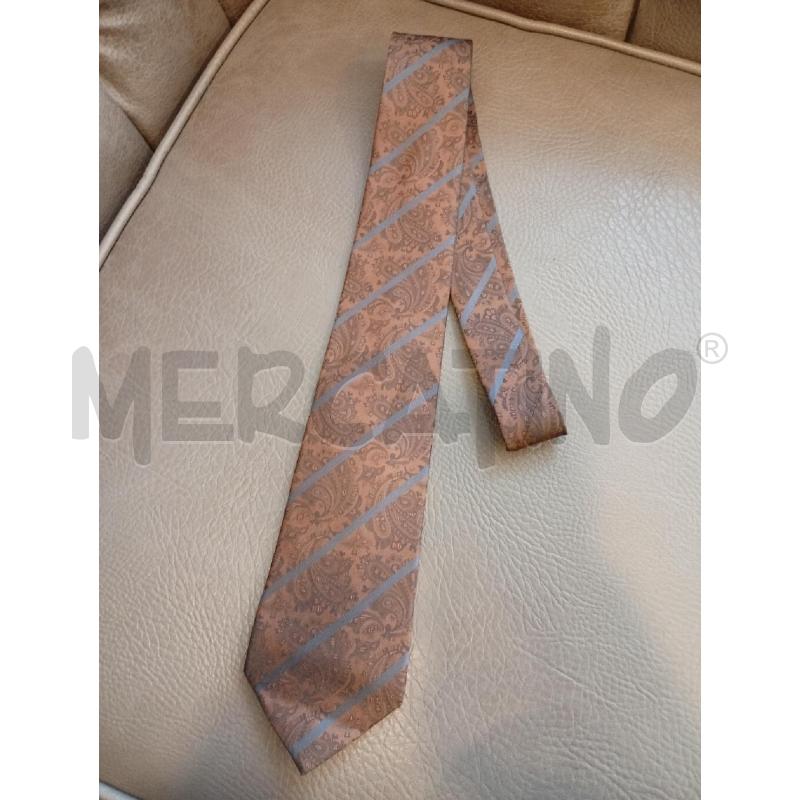CRAVATTA ERMENEGILDO ZEGNA MARRONE PAISLEY REGIMENTAL GRIGIO | Mercatino dell'Usato Roma porta di roma 1
