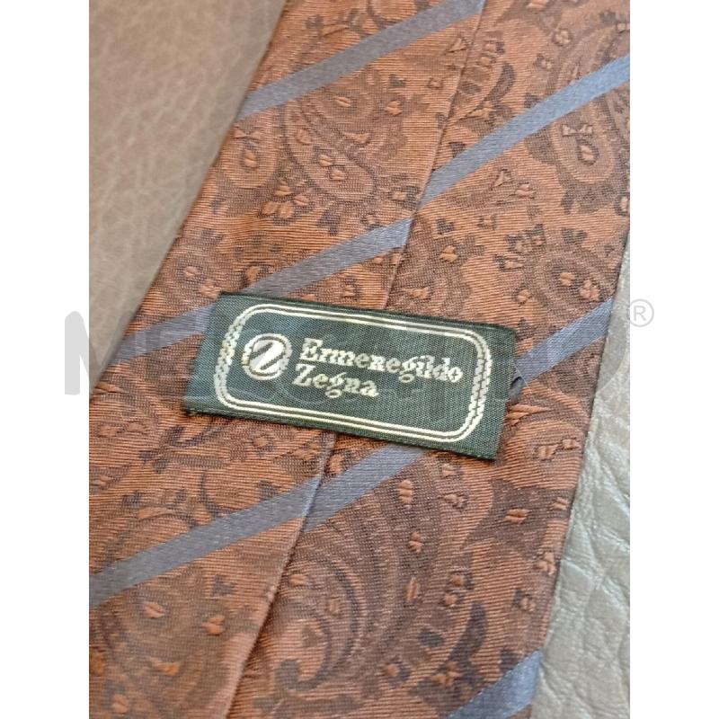 CRAVATTA ERMENEGILDO ZEGNA MARRONE PAISLEY REGIMENTAL GRIGIO | Mercatino dell'Usato Roma porta di roma 3