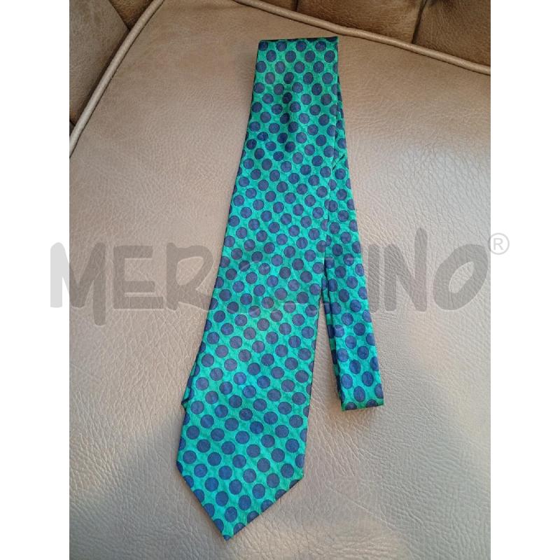 CRAVATTA ERMENEGILDO ZEGNA VERDE POIS BLU | Mercatino dell'Usato Roma porta di roma 1