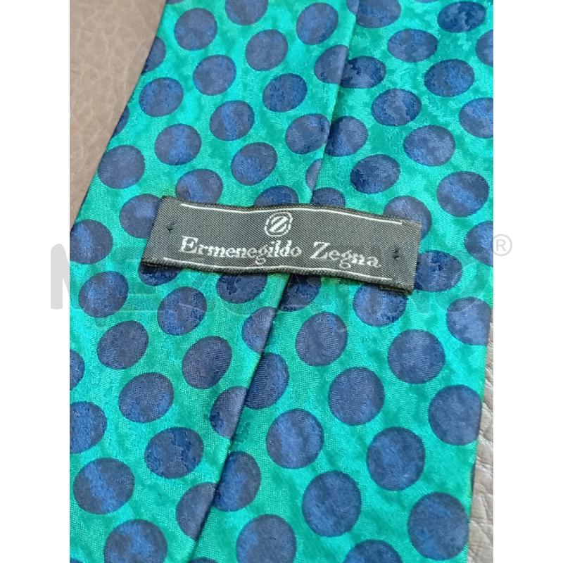 CRAVATTA ERMENEGILDO ZEGNA VERDE POIS BLU | Mercatino dell'Usato Roma porta di roma 3