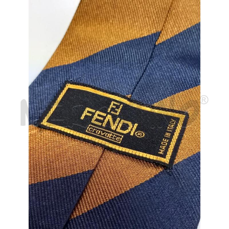 CRAVATTA FENDI BLU GIALLO REGIMENTAL | Mercatino dell'Usato Roma porta di roma 2