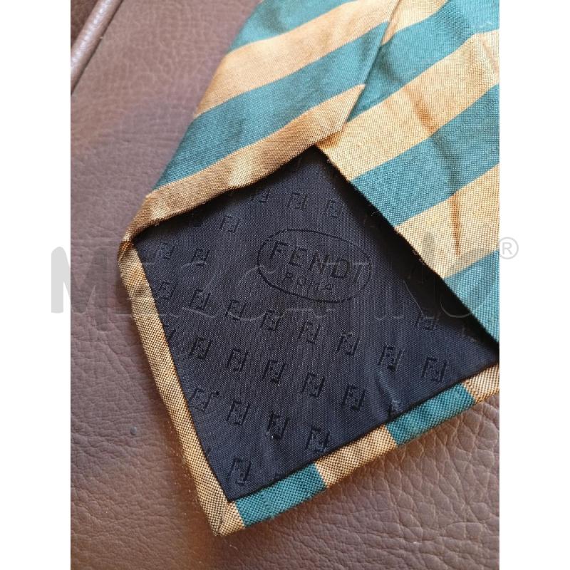 CRAVATTA FENDI RIGHE VERDE OCRA | Mercatino dell'Usato Roma porta di roma 3