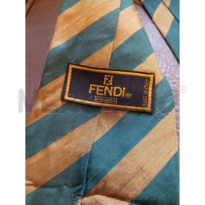 CRAVATTA FENDI RIGHE VERDE OCRA | Mercatino dell'Usato Roma porta di roma 4