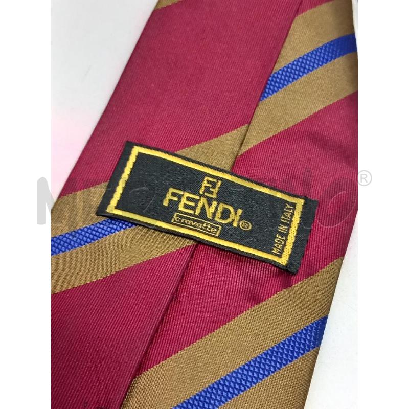 CRAVATTA FENDI ROSSO GIALLO BLU REGIMENTAL | Mercatino dell'Usato Roma porta di roma 3