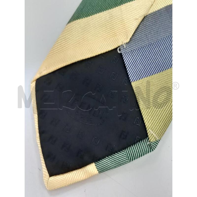 CRAVATTA FENDI VERDE BEIGE REGIMENTAL | Mercatino dell'Usato Roma porta di roma 3