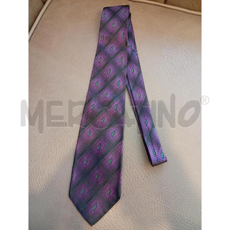CRAVATTA GIANNI VERSACE VIOLA VERDE | Mercatino dell'Usato Roma porta di roma 1