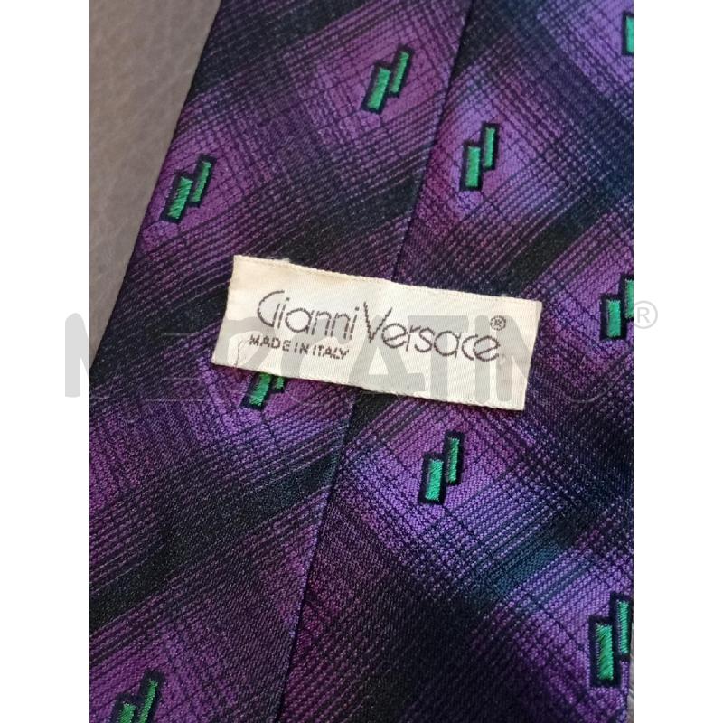 CRAVATTA GIANNI VERSACE VIOLA VERDE | Mercatino dell'Usato Roma porta di roma 3