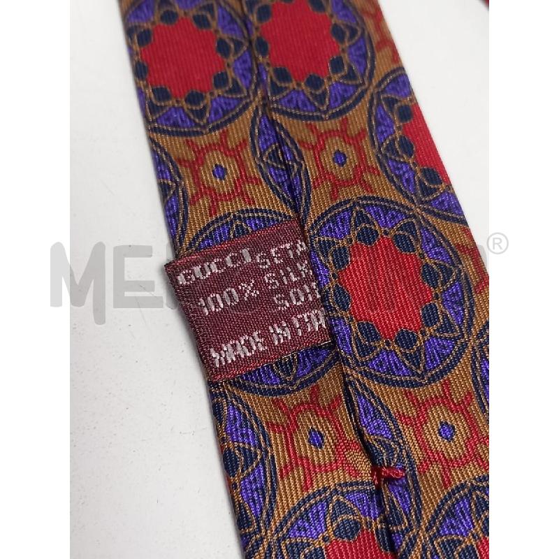 CRAVATTA GUCCI BEIGE MEDAGLIONI ROSSO PURA SETA | Mercatino dell'Usato Roma porta di roma 5