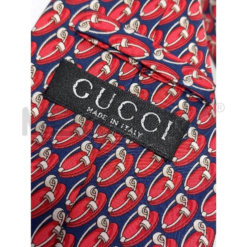 CRAVATTA GUCCI BLU SPILLA ROSSO | Mercatino dell'Usato Roma porta di roma 4