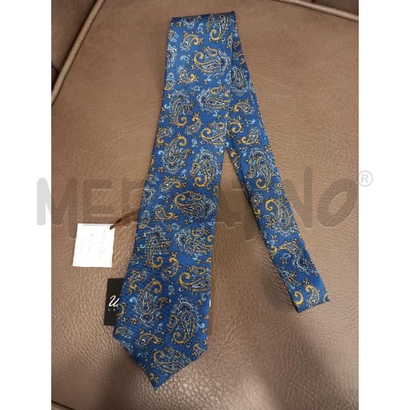 CRAVATTA HOLLIDAY & BROWN AZZURRO PAISLEY PURA SETA | Mercatino dell'Usato Roma porta di roma 1