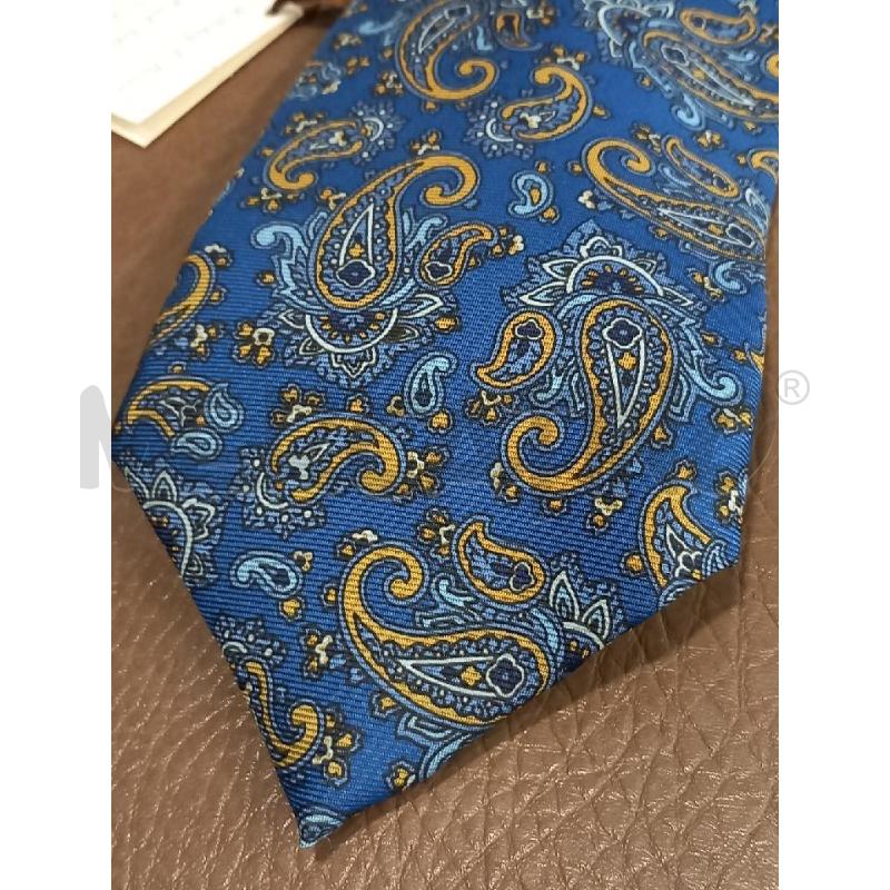 CRAVATTA HOLLIDAY & BROWN AZZURRO PAISLEY PURA SETA | Mercatino dell'Usato Roma porta di roma 2