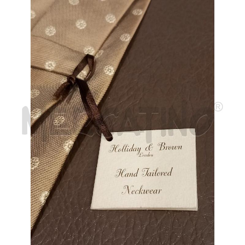 CRAVATTA HOLLIDAY & BROWN BEIGE FANTASIA FLOREALE PURA SETA | Mercatino dell'Usato Roma porta di roma 5
