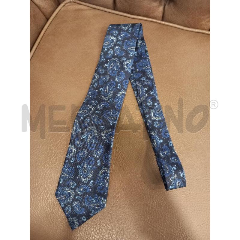 CRAVATTA HOLLIDAY & BROWN BLU PAISLEY PURA SETA | Mercatino dell'Usato Roma porta di roma 1