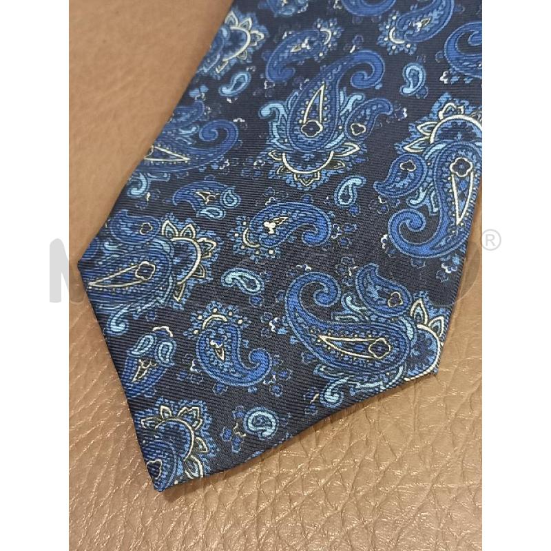 CRAVATTA HOLLIDAY & BROWN BLU PAISLEY PURA SETA | Mercatino dell'Usato Roma porta di roma 2