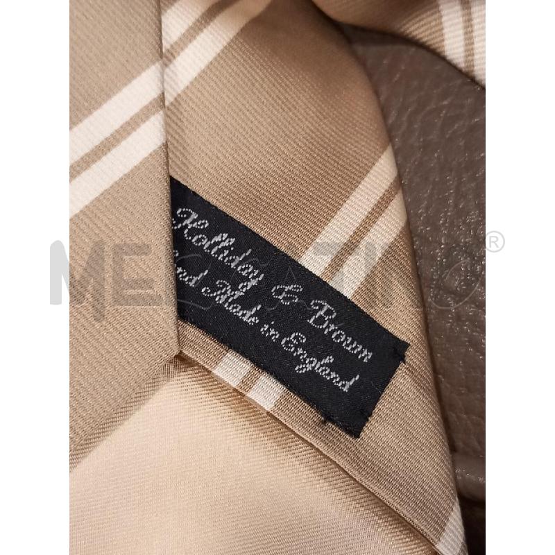 CRAVATTA HOLLIDAY & BROWN REGIMENTAL BEIGE PURA SETA  | Mercatino dell'Usato Roma porta di roma 3