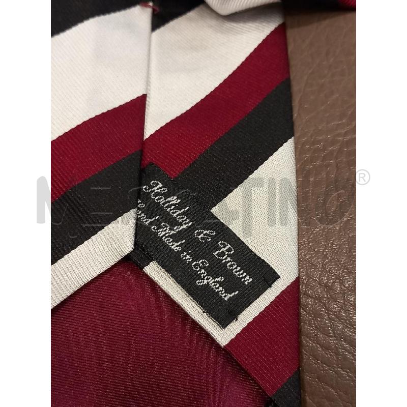 CRAVATTA HOLLIDAY & BROWN REGIMENTAL BIANCO/NERO/ROSSO PURA SETA | Mercatino dell'Usato Roma porta di roma 3