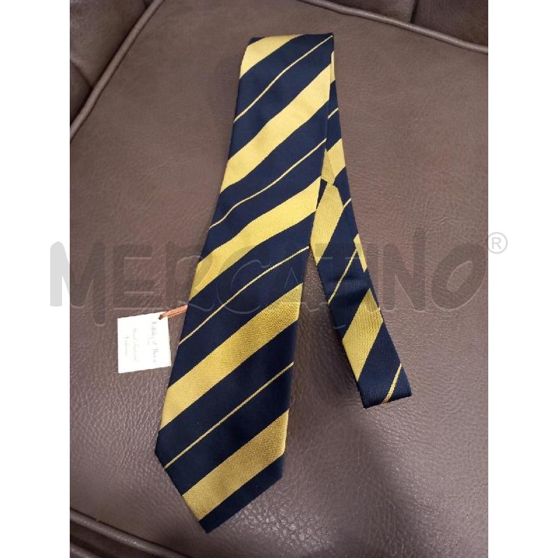CRAVATTA HOLLIDAY & BROWN REGIMENTAL GIALLO/BLU PURA SETA | Mercatino dell'Usato Roma porta di roma 1