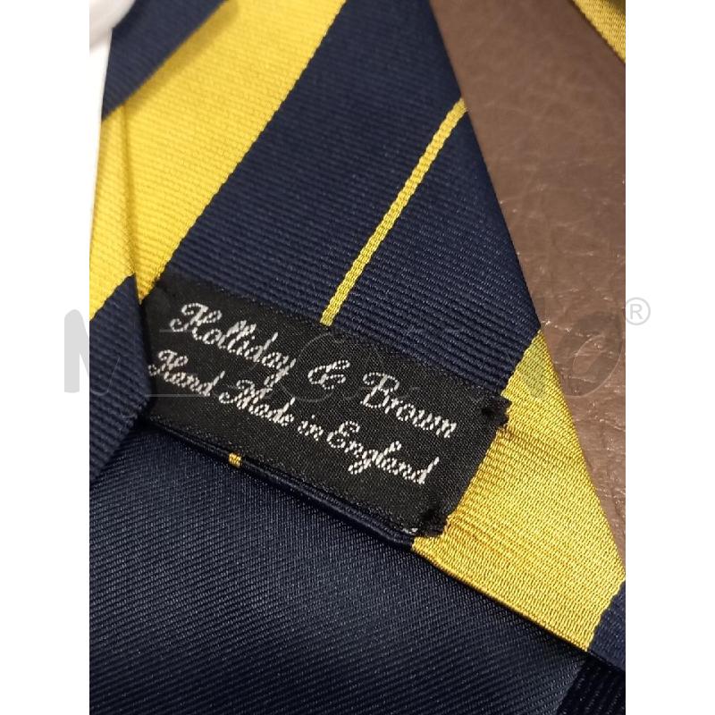 CRAVATTA HOLLIDAY & BROWN REGIMENTAL GIALLO/BLU PURA SETA | Mercatino dell'Usato Roma porta di roma 3