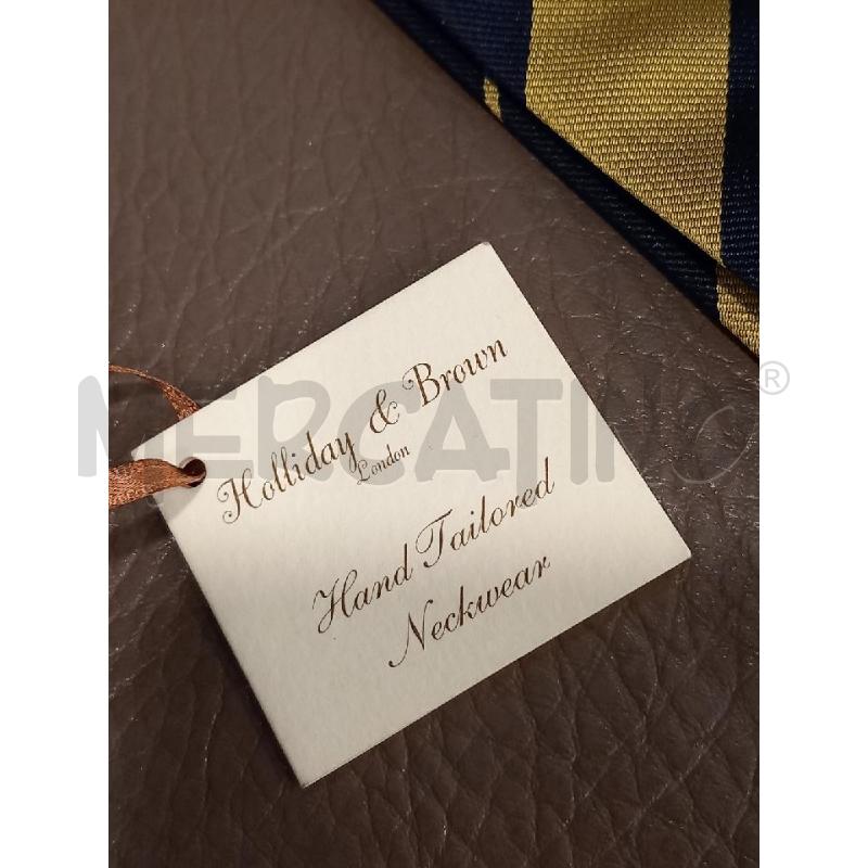 CRAVATTA HOLLIDAY & BROWN REGIMENTAL GIALLO/BLU PURA SETA | Mercatino dell'Usato Roma porta di roma 5