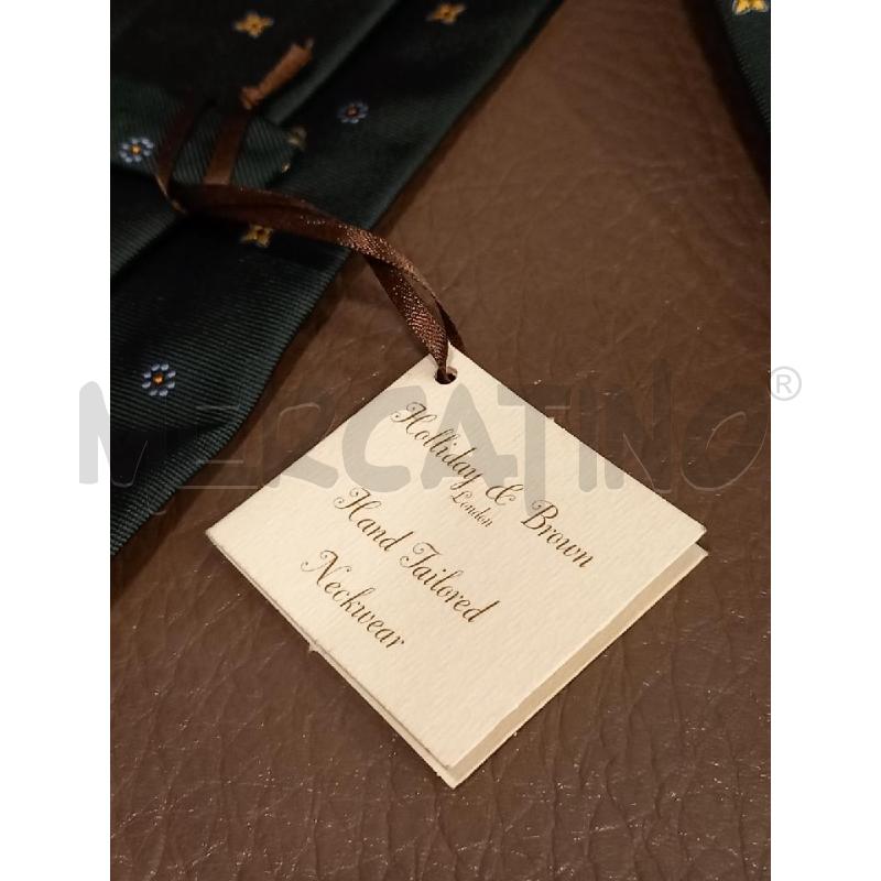 CRAVATTA HOLLIDAY & BROWN VERDE FANTASIA FLOREALE PURA SETA | Mercatino dell'Usato Roma porta di roma 5