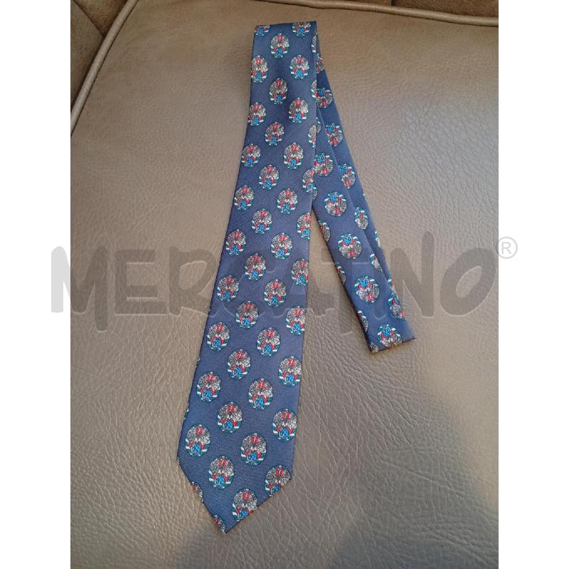 CRAVATTA JACQUES SIMENON BLU MEDAGLIONE GRIGIO BLU | Mercatino dell'Usato Roma porta di roma 1