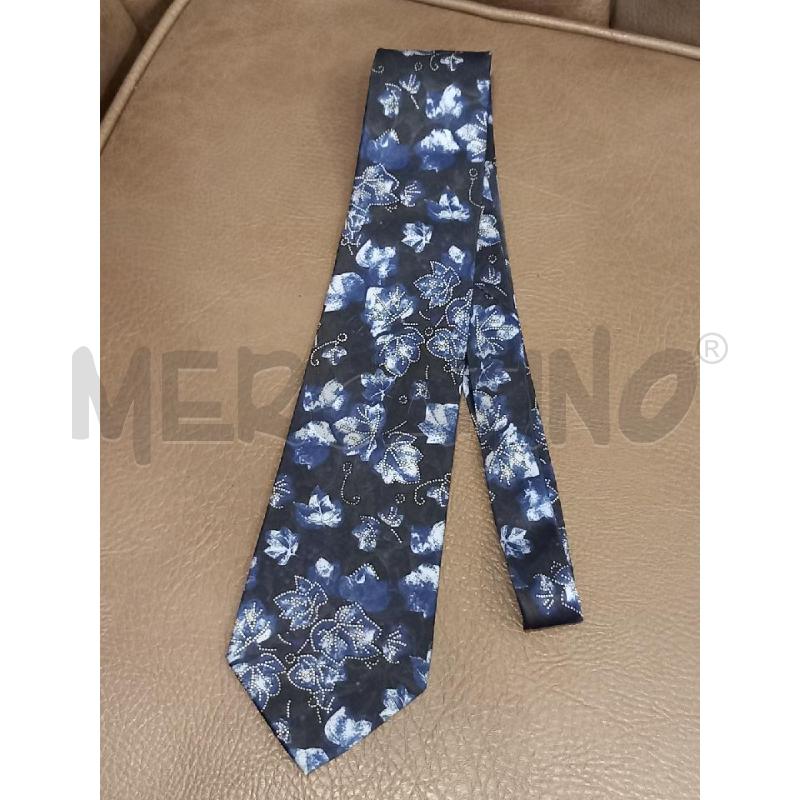 CRAVATTA LANVIN BLU FIORI PURA SETA | Mercatino dell'Usato Roma porta di roma 1