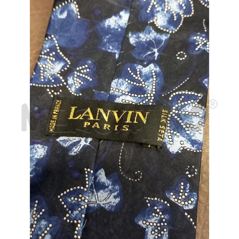 CRAVATTA LANVIN BLU FIORI PURA SETA | Mercatino dell'Usato Roma porta di roma 3