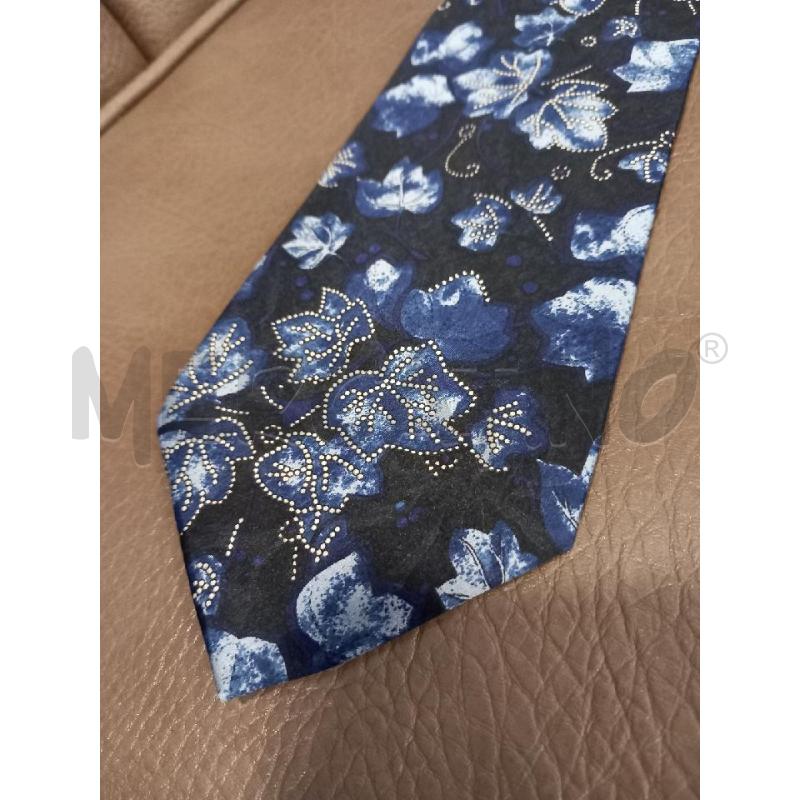 CRAVATTA LANVIN BLU FIORI PURA SETA | Mercatino dell'Usato Roma porta di roma 4