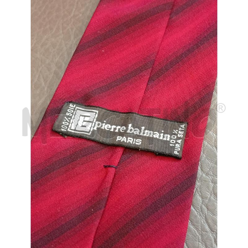 CRAVATTA PIERRE BALMAIN ROSSO REGIMENTAL NERO | Mercatino dell'Usato Roma porta di roma 2