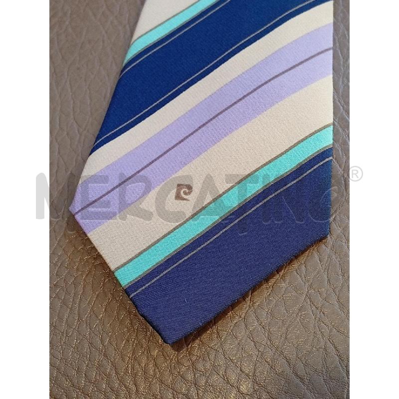 CRAVATTA PIERRE CARDIN BLU VIOLA BEIGE REGIMENTAL | Mercatino dell'Usato Roma porta di roma 2