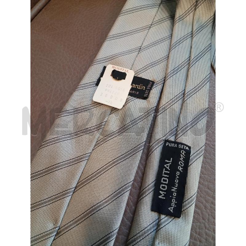 CRAVATTA PIERRE CARDIN GRIGIO REGIMENTAL | Mercatino dell'Usato Roma porta di roma 2