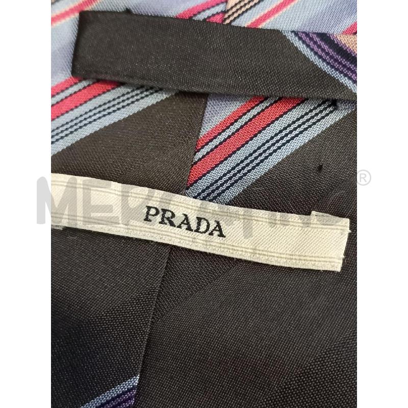 CRAVATTA PRADA GRIGIO REGIMENTAL ROSA/VIOLA | Mercatino dell'Usato Roma porta di roma 2