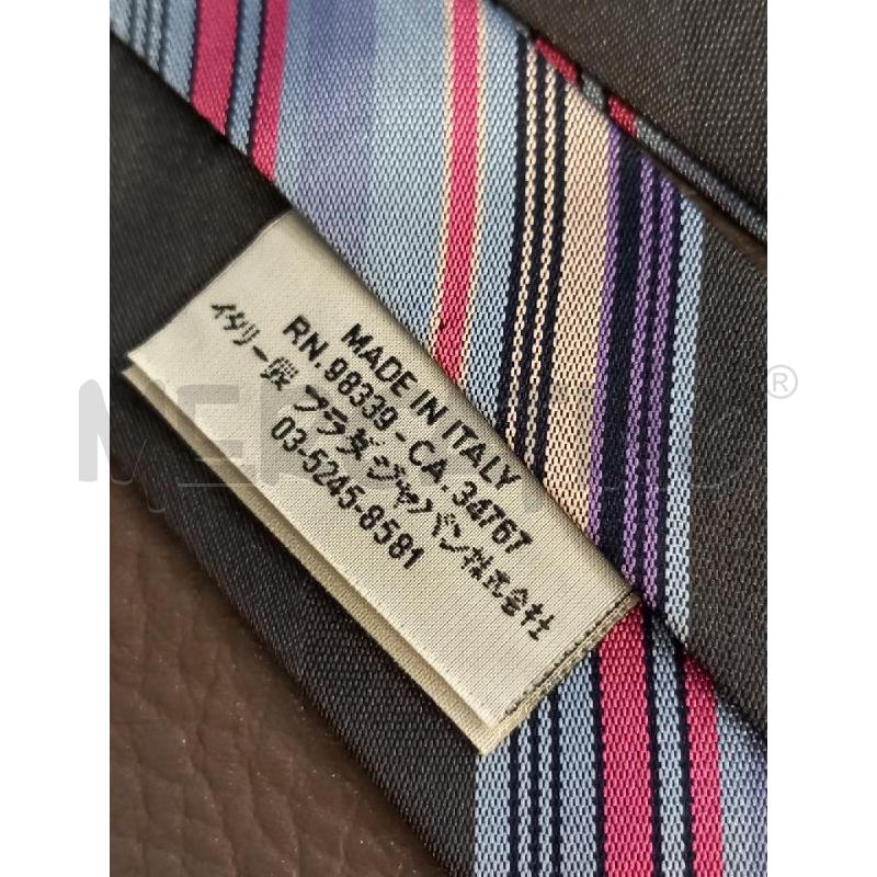 CRAVATTA PRADA GRIGIO REGIMENTAL ROSA/VIOLA | Mercatino dell'Usato Roma porta di roma 3