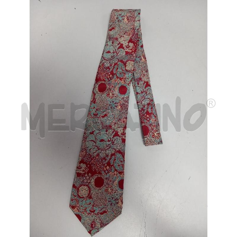 CRAVATTA TRUSSARDI ROSSO FANTASIA FLOREALE CELESTE | Mercatino dell'Usato Roma porta di roma 1