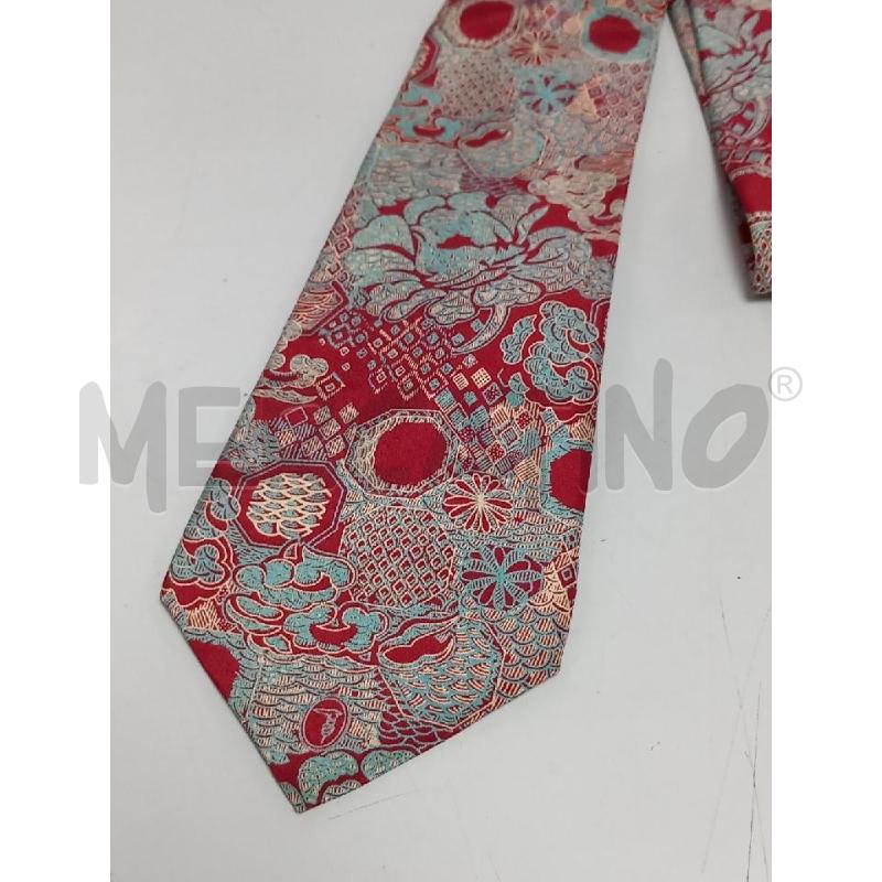 CRAVATTA TRUSSARDI ROSSO FANTASIA FLOREALE CELESTE | Mercatino dell'Usato Roma porta di roma 2